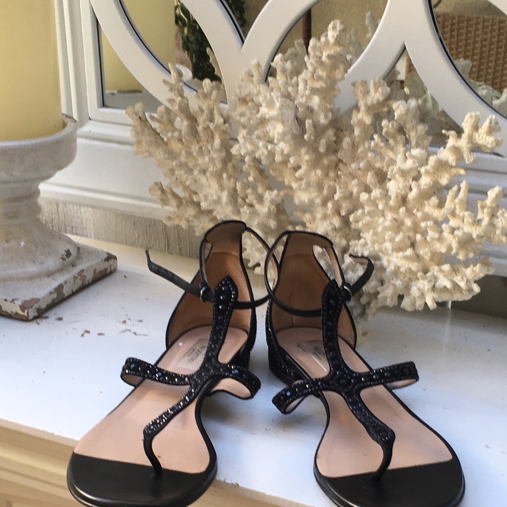 Valentino Black Jeweled Sandals. Gorgeous